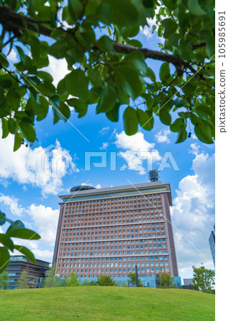 岐阜縣政府外觀，從岐阜唯之森眺望<岐阜縣岐阜市> 105985691