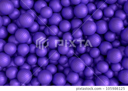Pile of violet fitness ball or fitball falling on white background Pile of violet fitness ball or fitball falling on white background 105986125