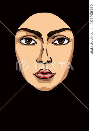 Woman face. Vector drawing icon 105986150