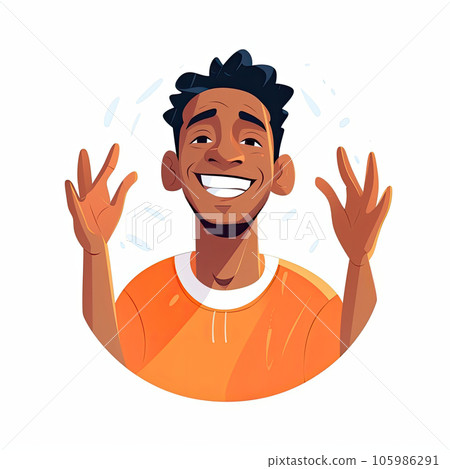 Kind-hearted male character cartoon illustration - Generative AI. 105986291