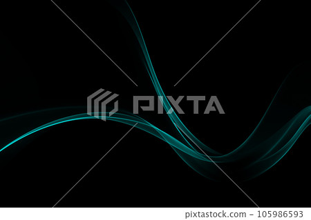 Wavy abstract shiny blue wave design element on dark background. Wavy abstract shiny blue wave design element on dark background. 105986593