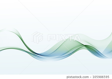 Transparent wavy wave on a white background.Abstract flow of blue and green lines. Transparent wavy wave on a white background.Abstract flow of blue and green lines. 105986595