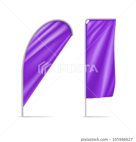 Plum teardrop and rectangular flags Plum teardrop and rectangular flags 105986627