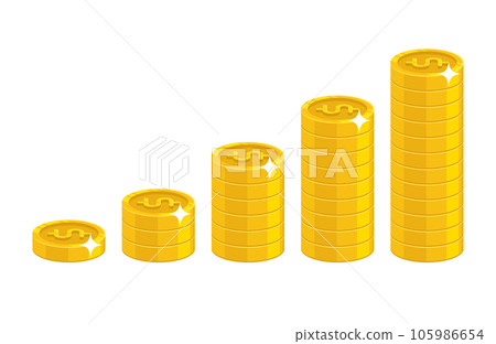 Dollar coin stack Dollar coin stack 105986654