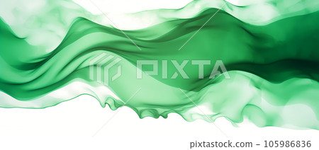 Green diffusion of liquid paint. Abstract fluid art painting on the background using the alcohol ink technique. Generative AI 105986836