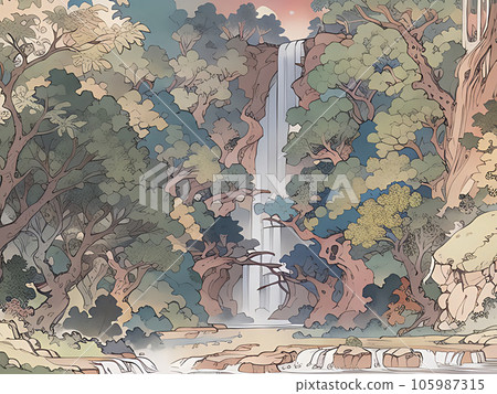 rustic waterfall 105987315