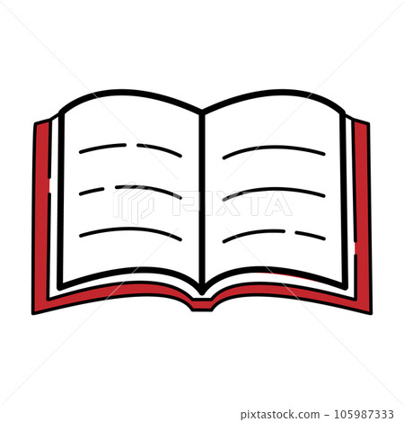 一本打開的紅色封面書的簡單插圖 一本打開的紅色封面書的簡單插圖 105987333