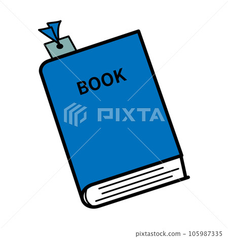 Simple icon of a blue book with a bookmark - Stock Illustration ...
