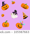 halloween seamless pattern purple background  105987663