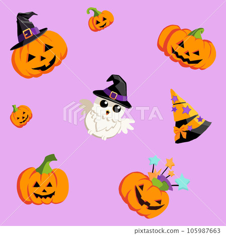 halloween seamless pattern purple background halloween seamless pattern purple background 105987663
