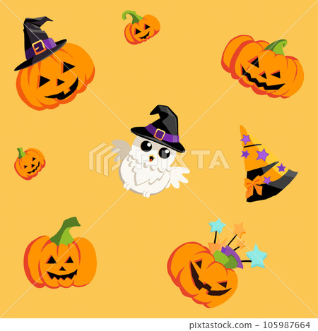 halloween seamless pattern Yellow background halloween seamless pattern Yellow background 105987664