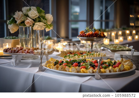 Buffet table. Generative AI technology. 105988572