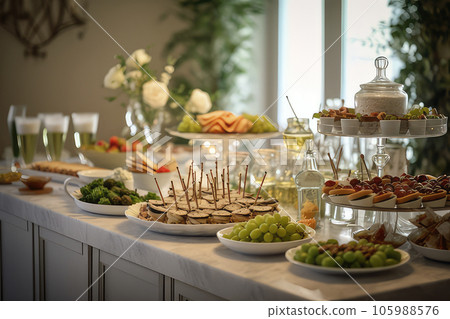 Buffet table. Generative AI technology. 105988576