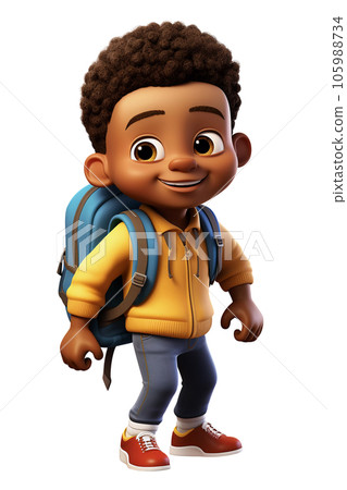 Cartoon Boy Going to School Cartoon Boy Going to School 105988734