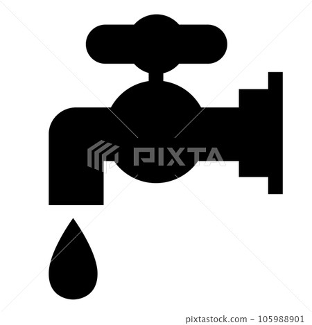 代表水、水龍頭和飲用水的填充風格圖標 代表水、水龍頭和飲用水的填充風格圖標 105988901