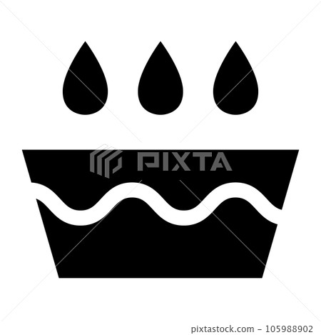 代表水、洗滌的填充風格圖標 105988902