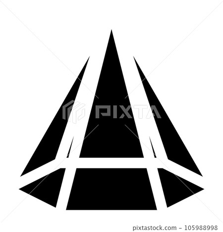 Filled style icons representing cubes, hexagonal pyramids Filled style icons representing cubes, hexagonal pyramids 105988998