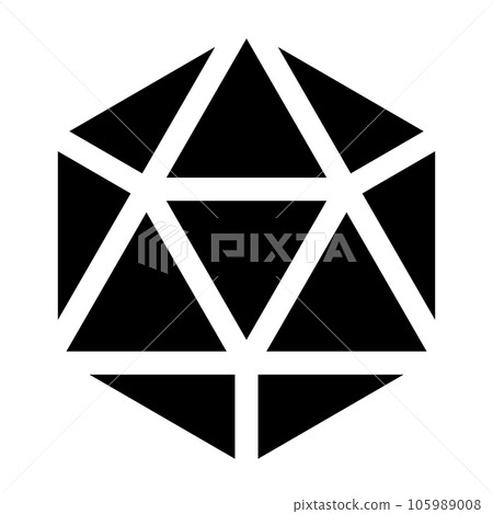 Filled style icons representing cubes, polyhedra Filled style icons representing cubes, polyhedra 105989008