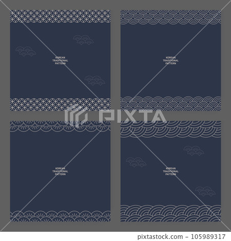 Collection of various traditional Korean patterns and frames. 105989317