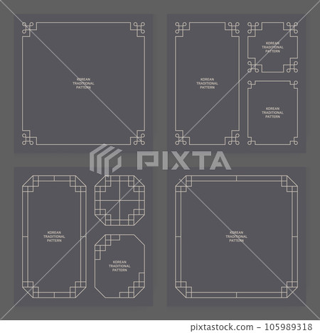Collection of various traditional Korean patterns and frames. Collection of various traditional Korean patterns and frames. 105989318