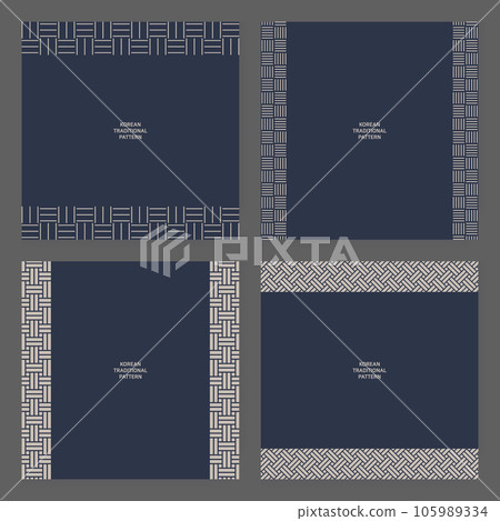 Collection of various traditional Korean patterns and frames. 105989334