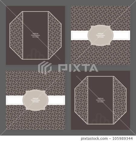 Collection of various traditional Korean patterns and frames. 105989344