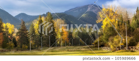Bansko autumn panorama with mountains, Bulgaria Bansko autumn panorama with mountains, Bulgaria 105989666