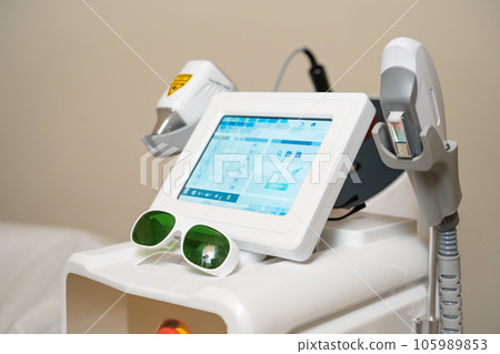 Instrument for laser epilation and hair removal in beauty salon.  105989853