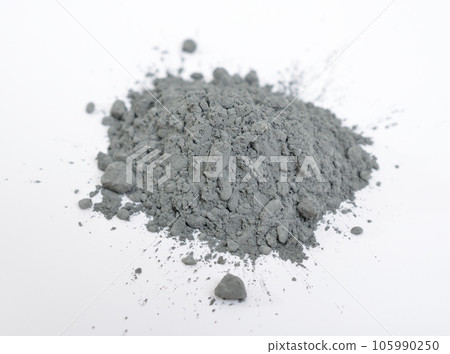 Metallic Zinc Zn powder. On white background Metallic Zinc Zn powder. On white background 105990250