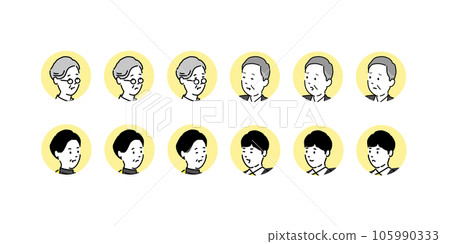 Various facial expression face icon set, vector material Various facial expression face icon set, vector material 105990333
