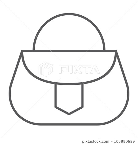 Handbag thin line icon, fashion and female Handbag thin line icon, fashion and female 105990689