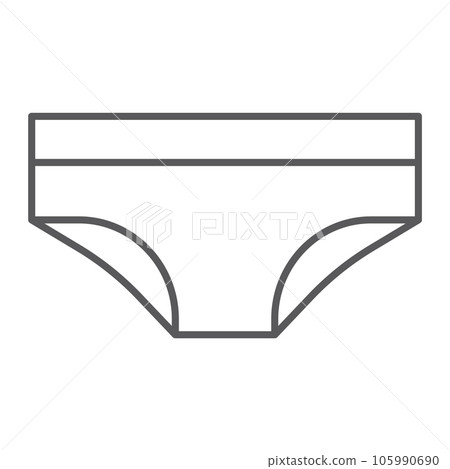 Panties thin line icon, lingerie and female Panties thin line icon, lingerie and female 105990690