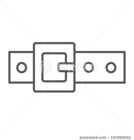 Belt thin line icon, clothing and fashion, strap 105990692