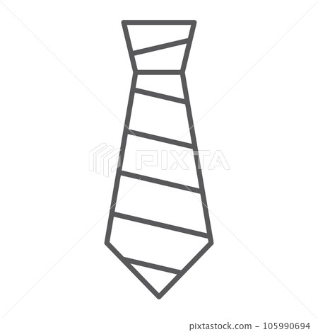 Tie thin line icon, clothing and formal, necktie 105990694
