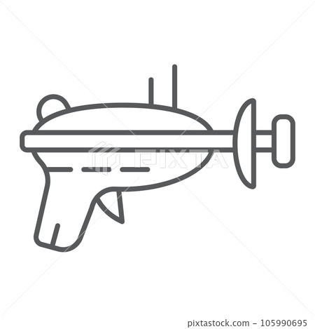 Blaster thin line icon, weapon, laser blaster Blaster thin line icon, weapon, laser blaster 105990695