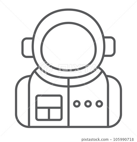 Astronaut thin line icon, spaceman and astronomy 105990718