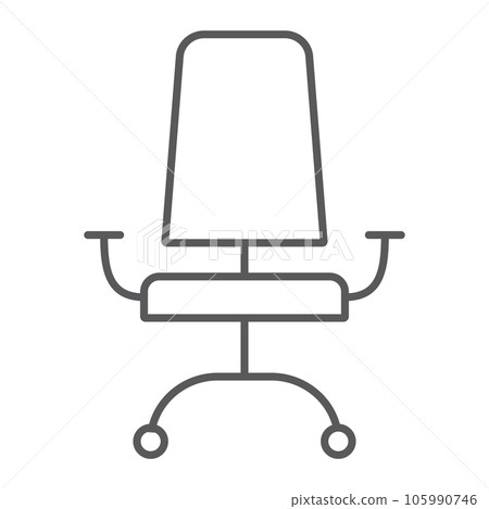 Office chair thin line icon, furniture and office 105990746