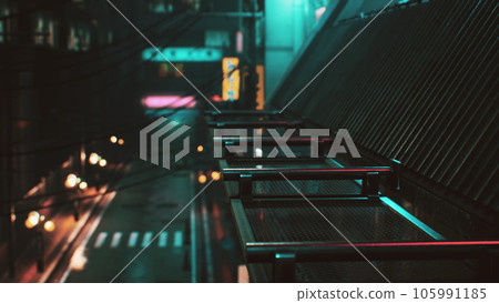 night scene of japan city with neon lights night scene of japan city with neon lights 105991185