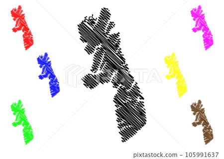 Campana island ( Republic of Chile, South and Latin America) map vector illustration, scribble sketch Isla Campana map 105991637