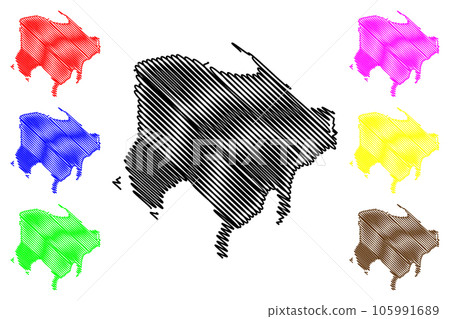 Djerba island (Republic of Tunisia, Gulf of Gabes) map vector illustration, scribble sketch Jerbavor Jarbah map Djerba island (Republic of Tunisia, Gulf of Gabes) map vector illustration, scribble sketch Jerbavor Jarbah map 105991689