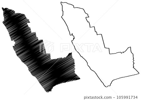 Royal Borough of Kensington and Chelsea (United Kingdom of Great Britain and Northern Ireland, Ceremonial county and region Greater London, England) map vector illustration, scribble sketch map 105991734