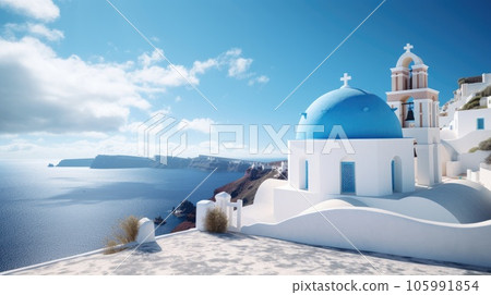 Greek church on the island of Santorini 105991854
