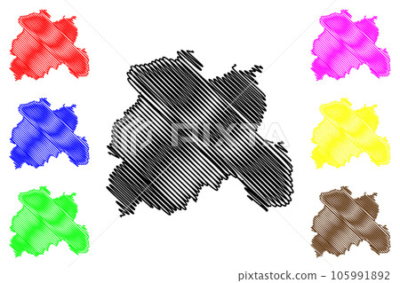 Laois County Council (Republic of Ireland, Counties of Ireland) map vector illustration, scribble sketch Laois map 105991892