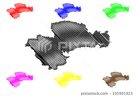 Waterford City and County Council (Republic of Ireland, Counties of Ireland) map vector illustration, scribble sketch Waterford map 105991923