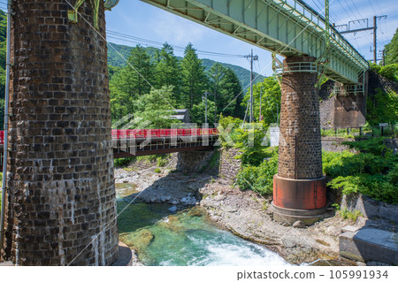 Yubiso River, Yubiso Onsen, Joetsu Line Railway Bridge, Minakami Town Yubiso River, Yubiso Onsen, Joetsu Line Railway Bridge, Minakami Town 105991934