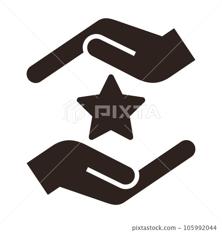 Ranking icon. Hands holding star 105992044