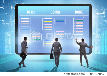 Agile kanban board with outstanding tasks 105992057