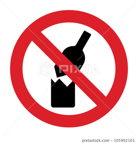 No glass or bottles allowed in this area. Forbid to throw on the street, beach or park. 105992101