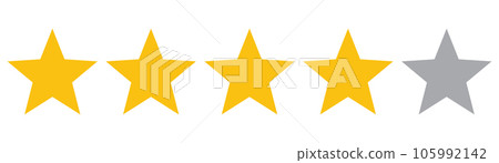 Five star rating icon. Review stars 105992142