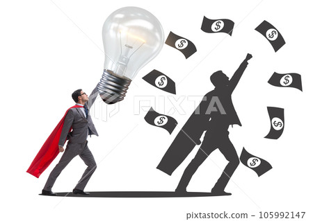 Businessman in money making idea concept Businessman in money making idea concept 105992147